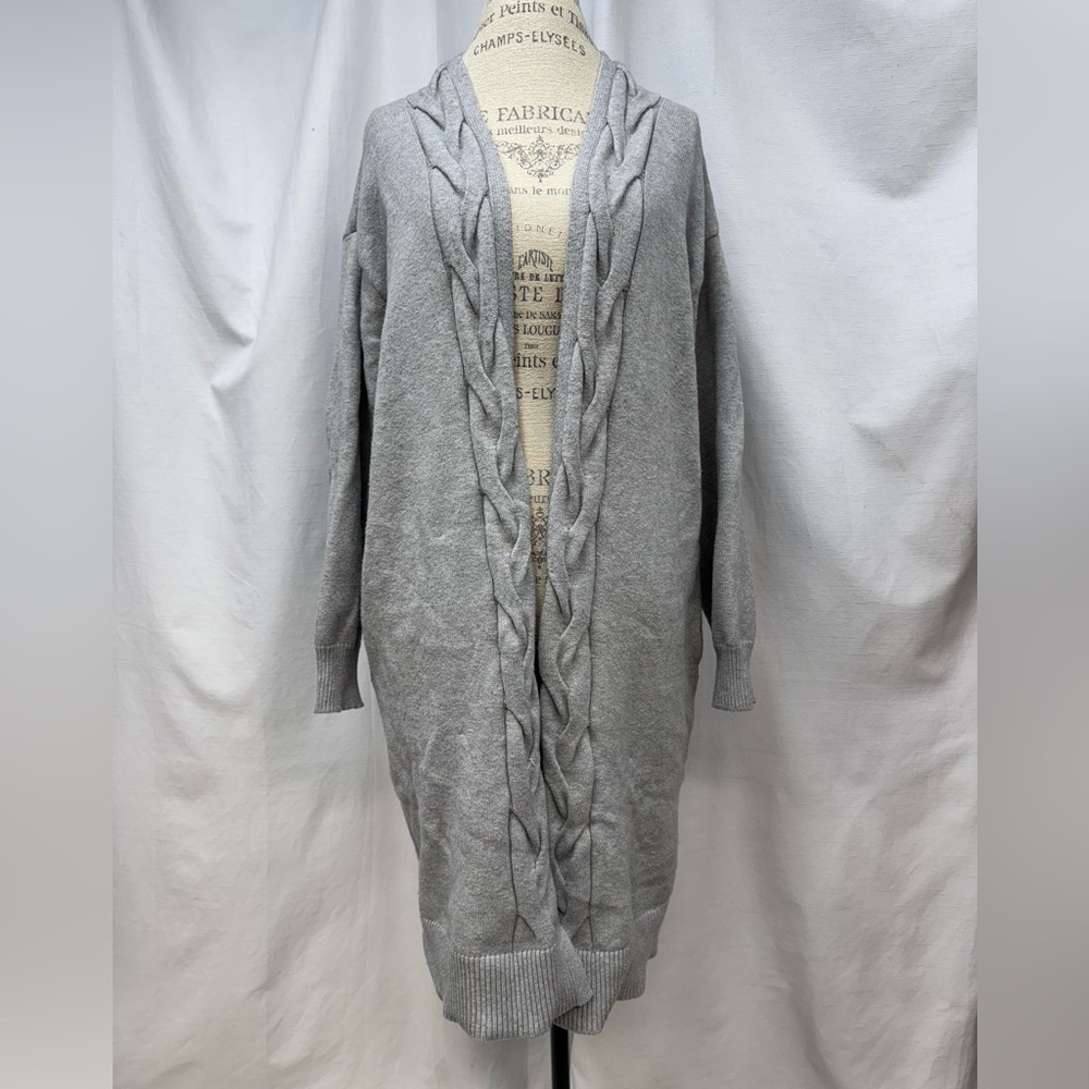 Simply Vera Vera Wang braided knit cardigan XL soft gray